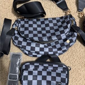 Gold blush crossbody bags with dual modes